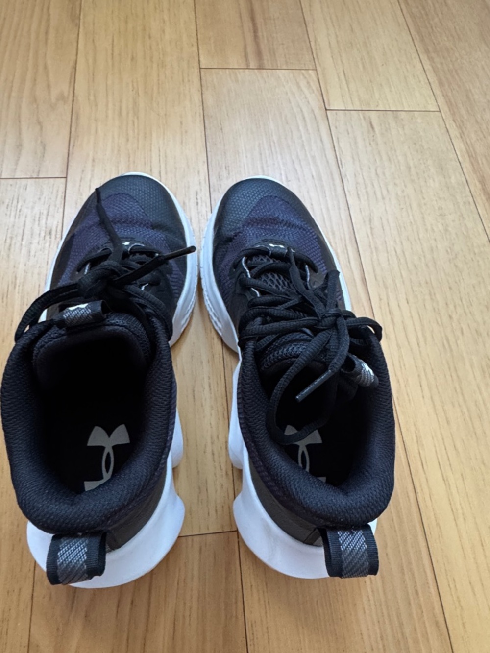 Under Armour Big Boy Black and White Athletic Sneakers